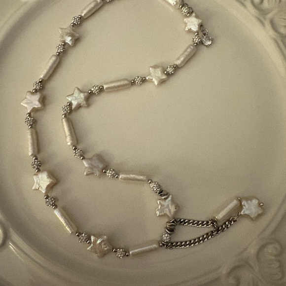 Jewelry - White Pearl Star Necklace 16” with 2” extender; plus 1” double drop